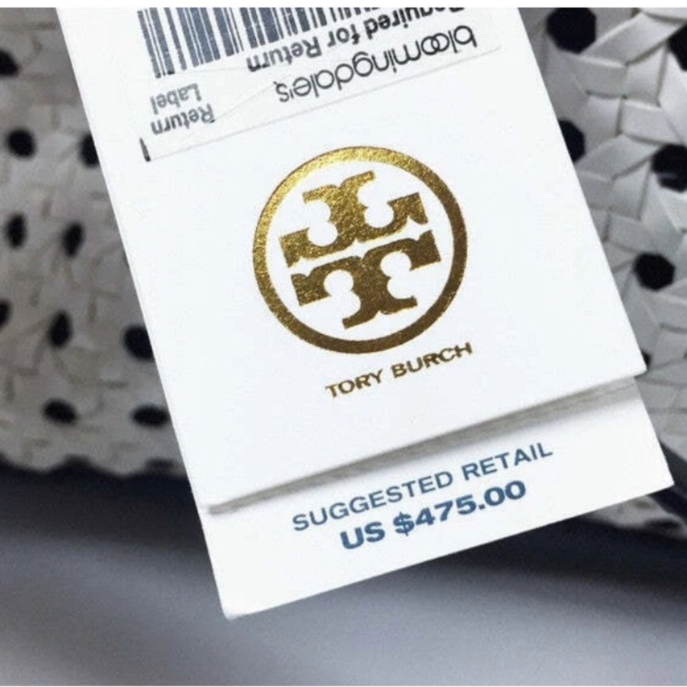 Tory Burch - EUC -Robinson Basket Weave Tote in Navy & Ivory Amazing Condition! - Picture 13 of 14